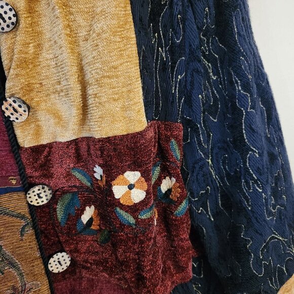 Alex Kim Mixed Media Patchwork Bohemian Jacket Size XL - Picture 5 of 6